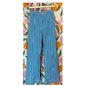 Big Bud Press (size S) Blue Stripe Western Pants Pinstripe Wide Leg